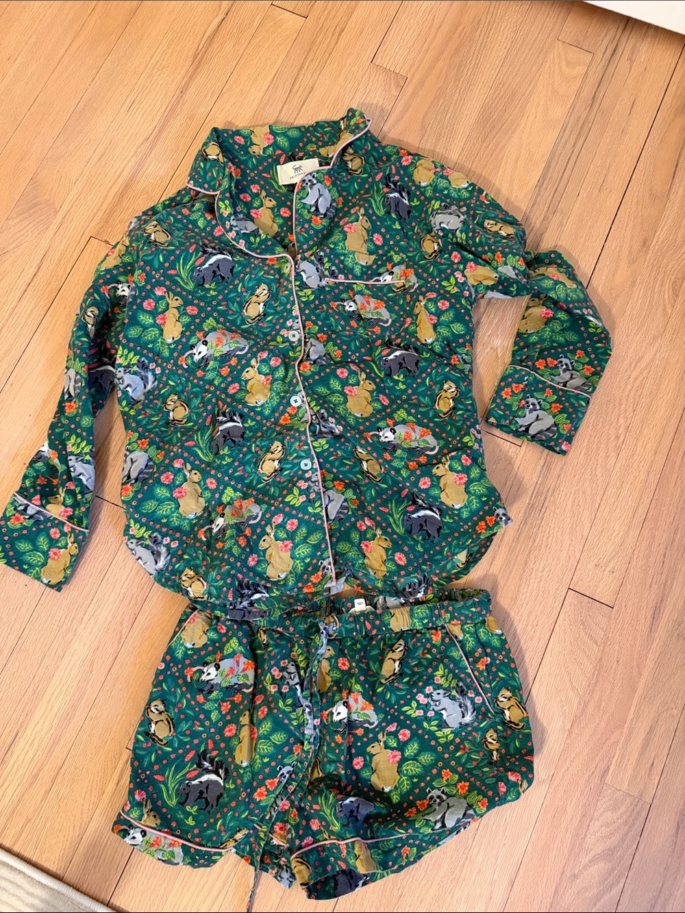 Printfresh Green Forest Animal Print Women's Pajama Set